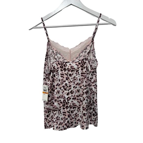 FLORA NIKROOZ WOMENS SMALL PINK ANIMAL PRINTED CAMI PAJAMA TOP ONLY NEW! - Picture 2 of 11